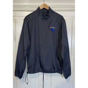 Port Authority Windbreaker Pullover Men Medium Gray Embroidered‎ Alaska J343